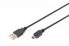 Digitus Kabel połączeniowy USB 2.0 HighSpeed Canon Typ USB A/miniUSB B (5pin) M/M czarny 1m